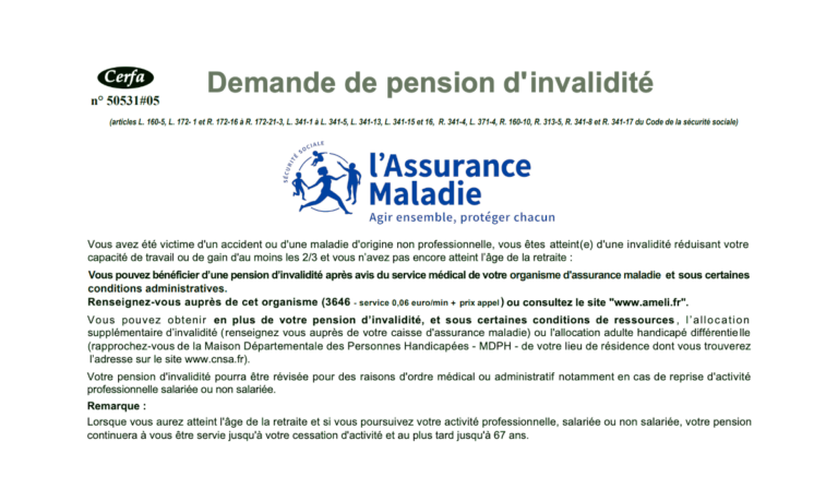 Pension d'invalidité de la Sécurité sociale - Les conditions